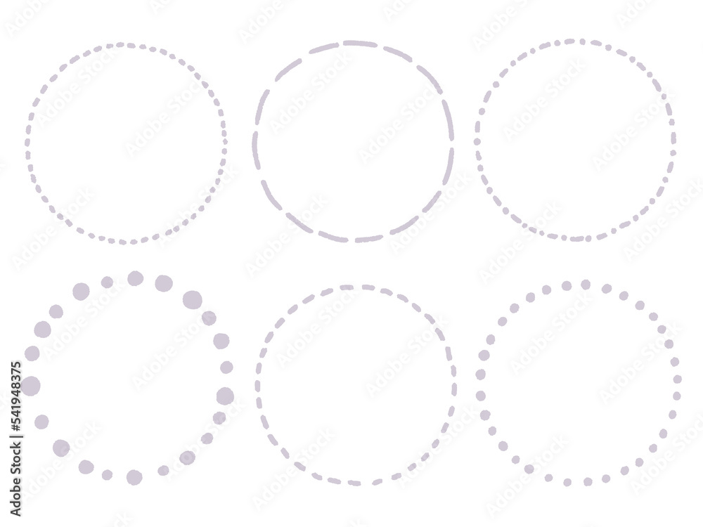 点線のシンプルな丸いフレーム　枠