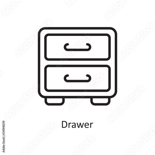 Drawer Vector Outline Icon Design illustration. Cloud Computing Symbol on White background EPS 10 File