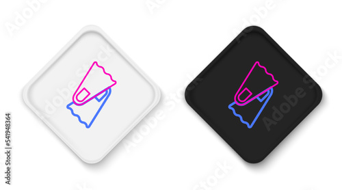 Line Rubber flippers for swimming icon isolated on white background. Diving equipment. Extreme sport. Diving underwater equipment. Colorful outline concept. Vector