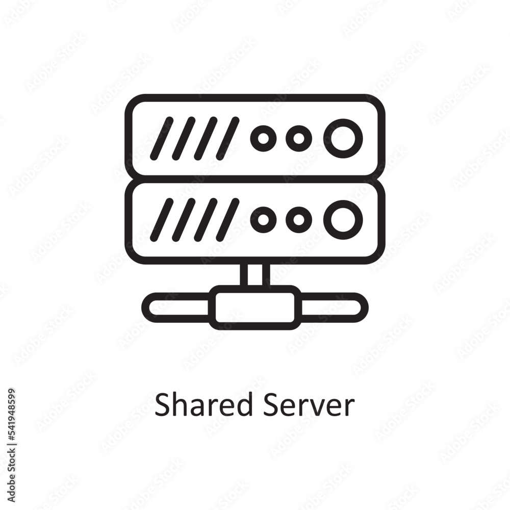 Shared Server Vector Outline Icon Design illustration. Cloud Computing Symbol on White background EPS 10 File Shared Server Vector Outline Icon Design illustration. Cloud Computing Symbol on White background EPS 10 File