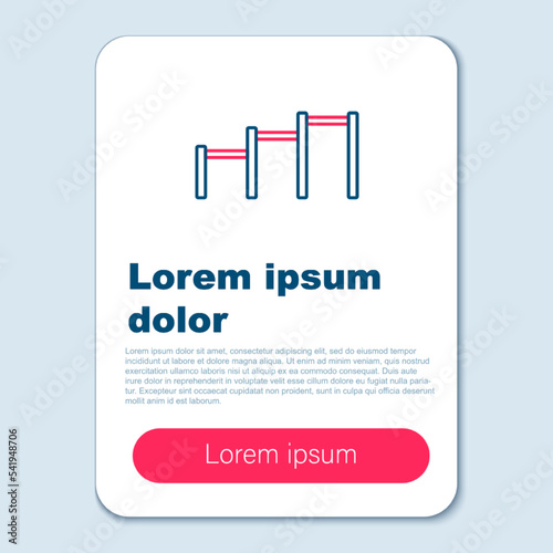 Line Sport horizontal bar icon isolated on grey background. Colorful outline concept. Vector