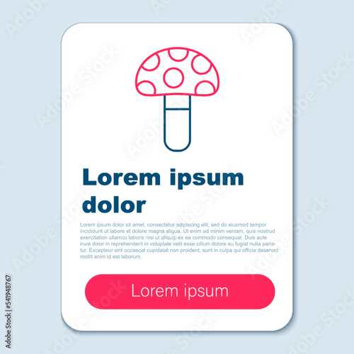 Line Psilocybin mushroom icon isolated on grey background. Psychedelic hallucination. Colorful outline concept. Vector