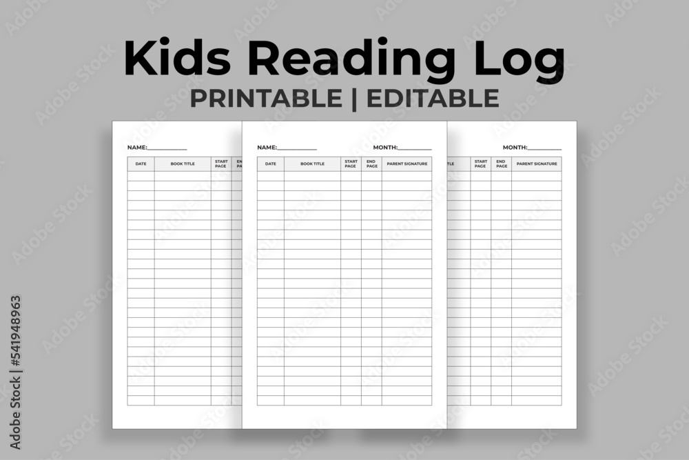 Kids Reading Log Kids Reading Log