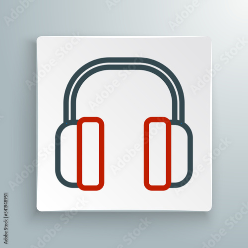 Line Noise canceling headphones icon isolated on white background. Headphones for ear protection from noise. Colorful outline concept. Vector