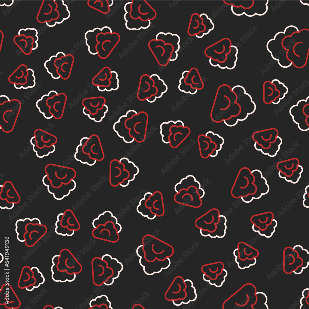 Line Cloud icon isolated seamless pattern on black background. Vector Line Cloud icon isolated seamless pattern on black background. Vector
