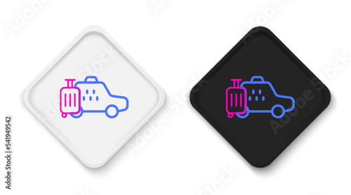 Line Taxi car icon isolated on white background. Colorful outline concept. Vector