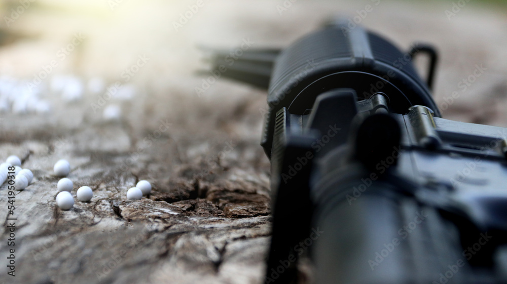 Obraz premium activity, aim, airsoft, airsoft balls, ammunition, army, background, ball, balls, bb, bb gun, beretta, black, bullet, cartridges, close-up, closeup, color, danger, defense, detail, equipment, game, gu