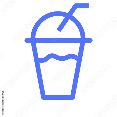 spring milkshake drink glass delicious line icon