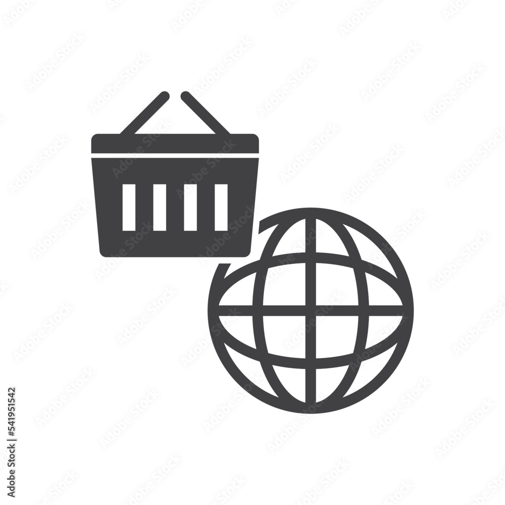 Online Shopping And Basket Icon Online Shopping And Basket Icon