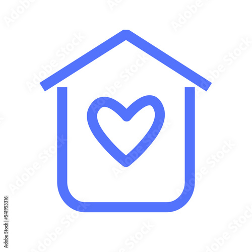 wedding home house love romance heart line icon