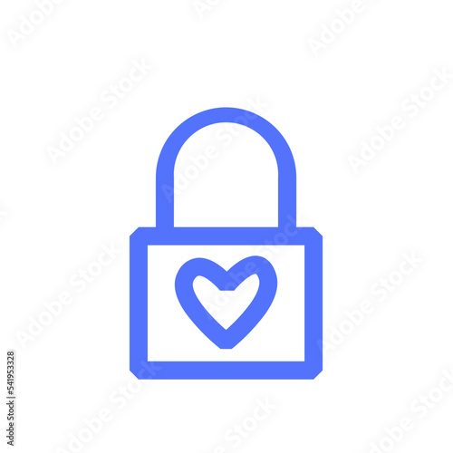 wedding lock love true romance line icon