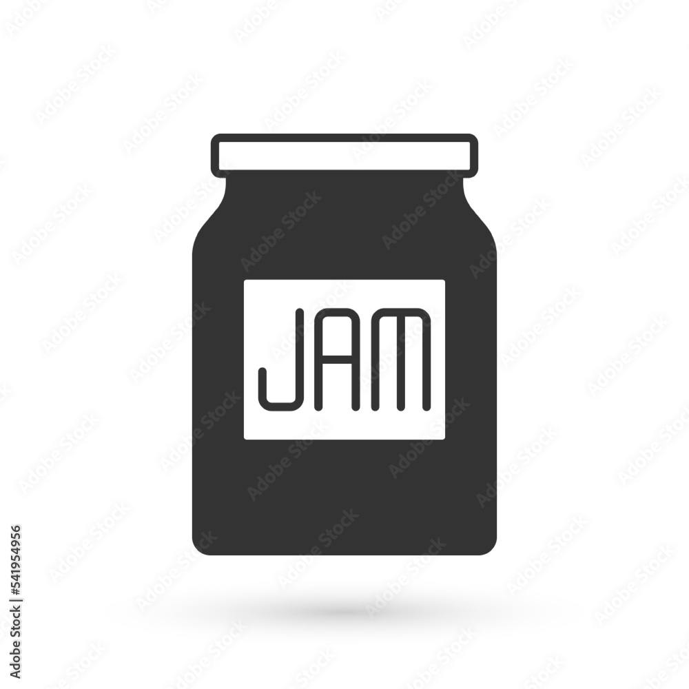 Grey Jam jar icon isolated on white background. Vector