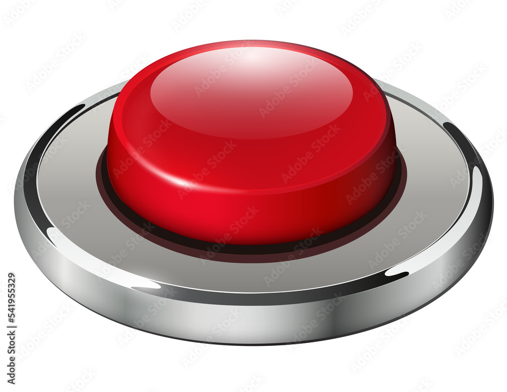 Red shiny button with metallic elements isolated. Red shiny button with metallic elements isolated.