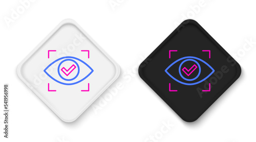 Line Eye scan icon isolated on white background. Scanning eye. Security check symbol. Cyber eye sign. Colorful outline concept. Vector