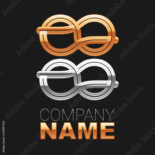Line Nautical rope knots icon isolated on black background. Rope tied in a knot. Colorful outline concept. Vector