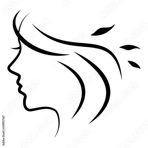 Woman face logo design template for beauty salon