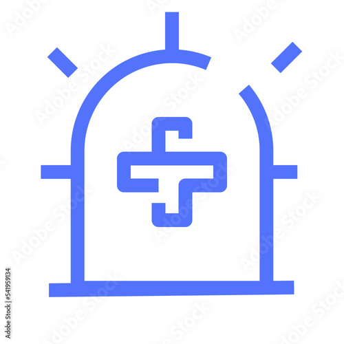 ambulance center health hospital medical siren line icon