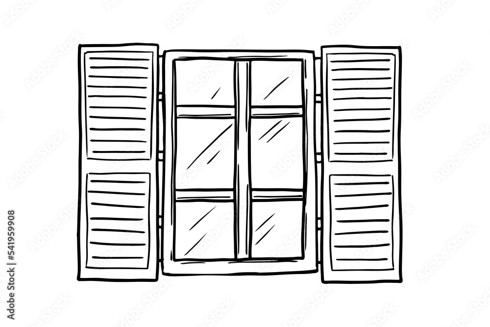 Window with shutters vector illustration on white background