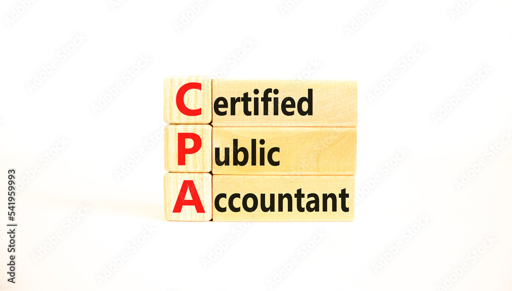 CPA certified public accountant symbol. Concept words CPA certified public accountant on wooden blocks on a beautiful white background. Business and CPA certified public accountant concept. Copy space CPA certified public accountant symbol. Concept words CPA certified public accountant on wooden blocks on a beautiful white background. Business and CPA certified public accountant concept. Copy space