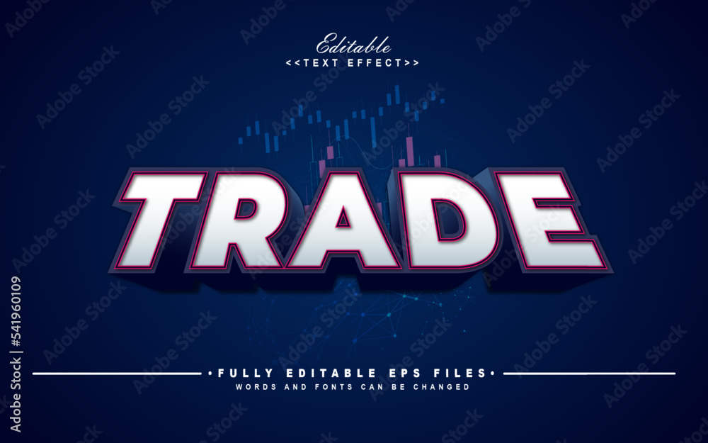 Obraz premium editable Trade editable text effect perfect for digital finance tools marketing purposes.typhography logo