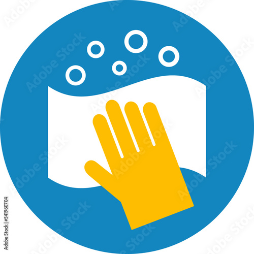 Hand with sponge, cleaning icon