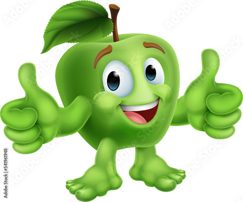 Apple Fruit Cartoon Emotico...
