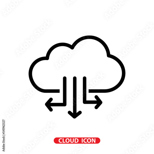 Cloud computing icon flat logo template