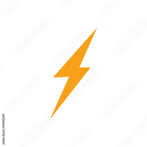 Thunder bolt icon flat style illustration