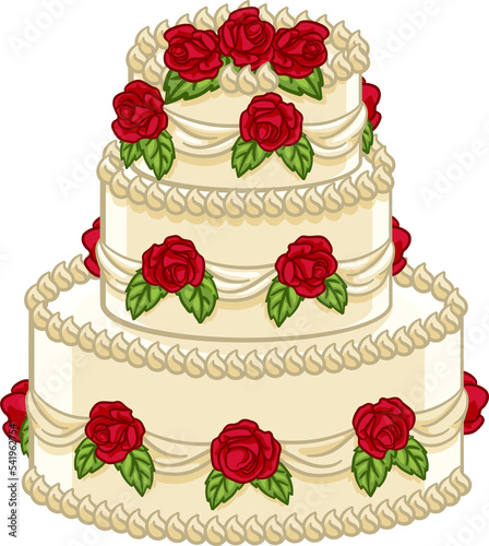 Wedding Tiered Cake Cartoon...