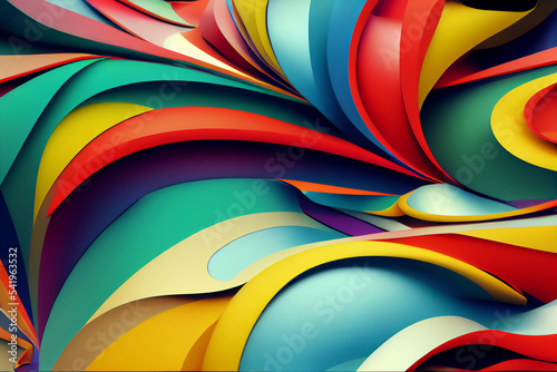 abstract colorful background 3D generative ai digital illustration