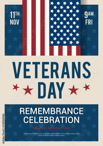 Veterans Day remembrance celebration invitation poster vector design