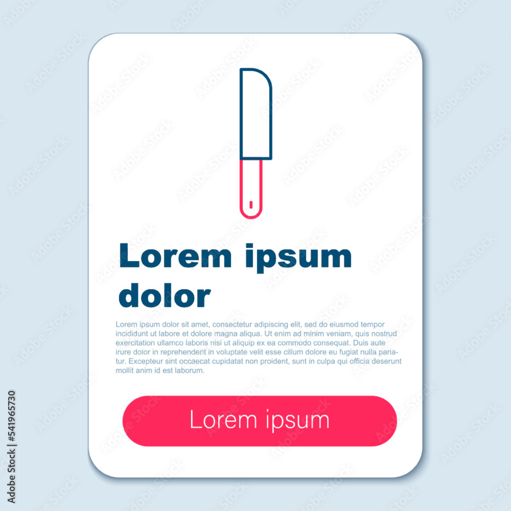 Line Knife icon isolated on grey background. Cutlery symbol. Colorful outline concept. Vector Line Knife icon isolated on grey background. Cutlery symbol. Colorful outline concept. Vector