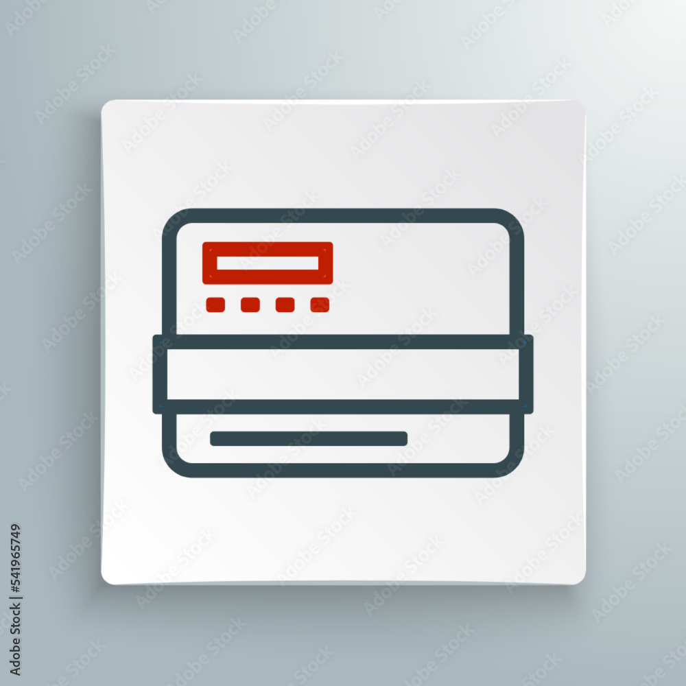 Line Credit card icon isolated on white background. Online payment. Cash withdrawal. Financial operations. Shopping sign. Colorful outline concept. Vector Line Credit card icon isolated on white background. Online payment. Cash withdrawal. Financial operations. Shopping sign. Colorful outline concept. Vector