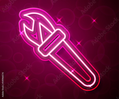 Glowing neon line Torch flame icon isolated on red background. Symbol fire hot, flame power, flaming and heat. Vector