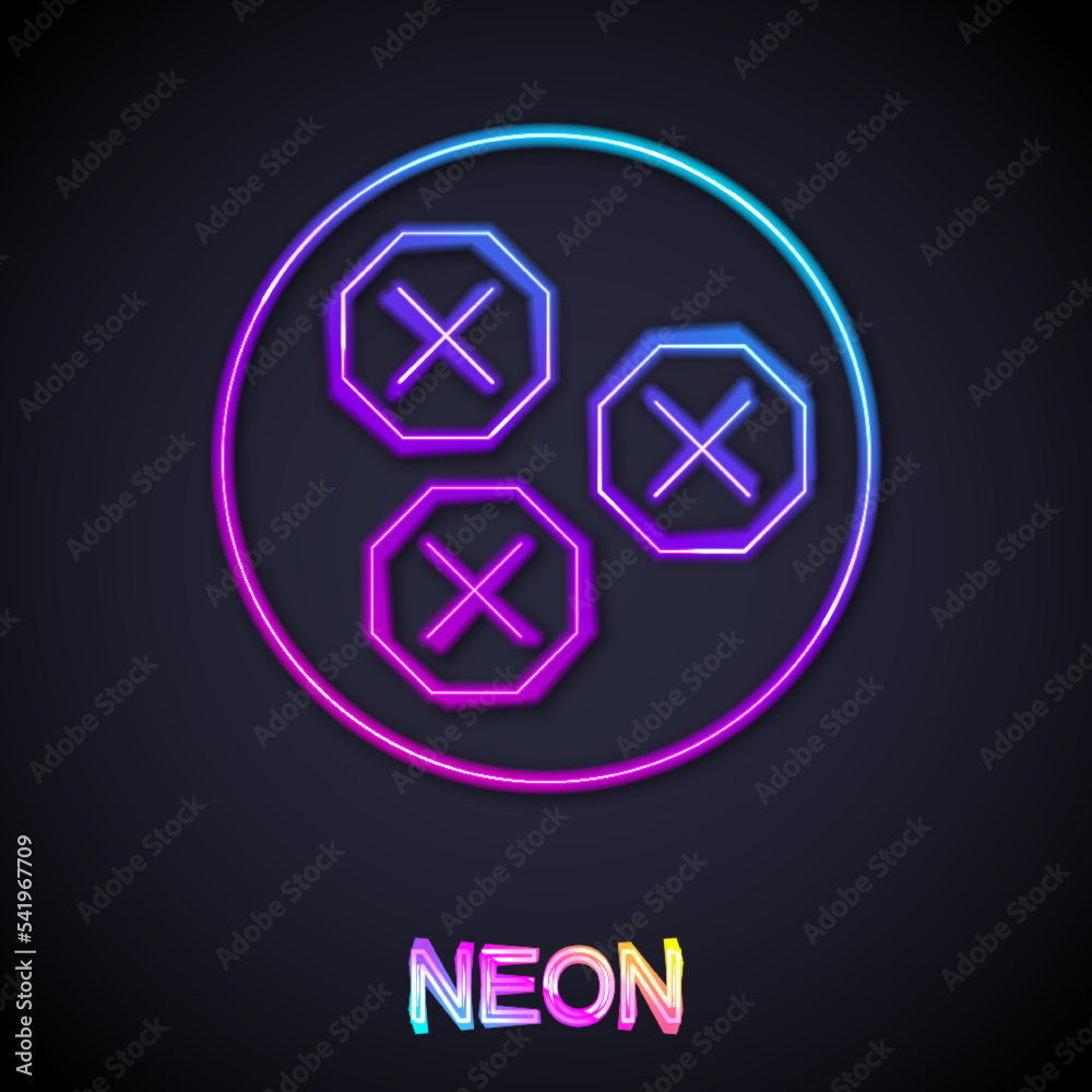 Glowing neon line Wonton icon isolated on black background. Chinese food. Vector Glowing neon line Wonton icon isolated on black background. Chinese food. Vector