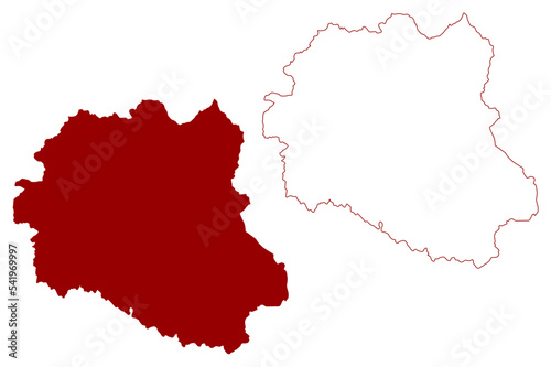 Eden district (United Kingdom of Great Britain and Northern Ireland, ceremonial county Cumbria, England) map vector illustration, scribble sketch Eden map