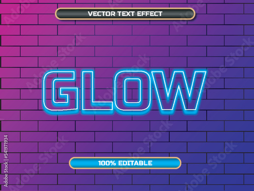 vwctor text effext editable glow photo