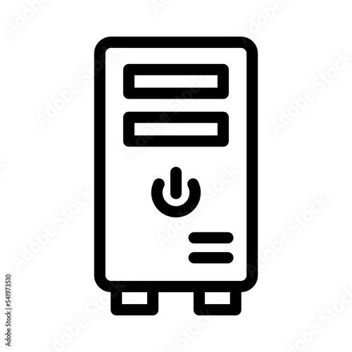 cpu case line icon illustration vector graphic