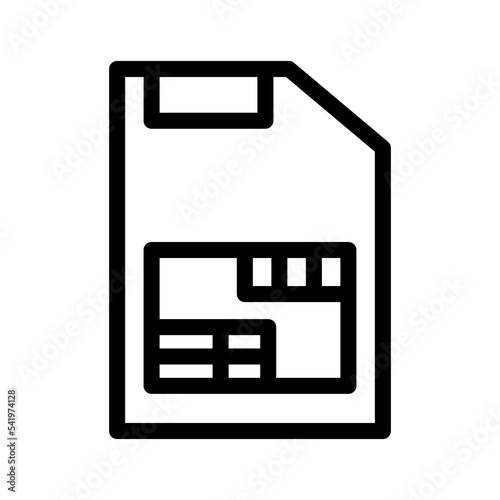 simcard line icon illustration vector graphic
