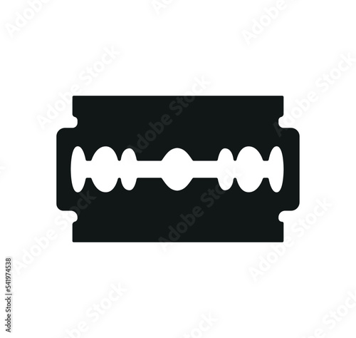 Razor blade icon. Black icon isolated on white background. Razor blade silhouette. Simple icon. Web site page and mobile app design vector element.