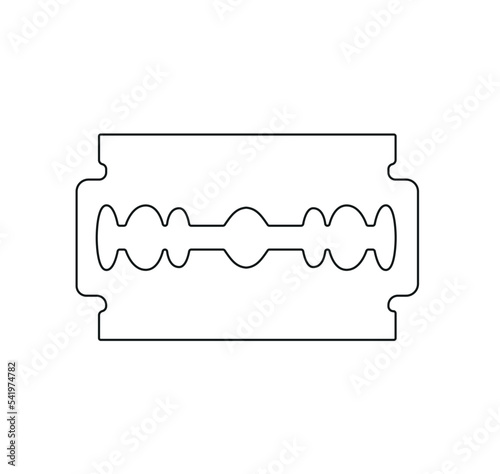 Razor blade icon. Black icon isolated on white background. Razor blade silhouette. Simple icon. Web site page and mobile app design vector element.