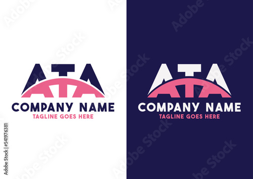 Letter ATA logo design vector template, ATA logo