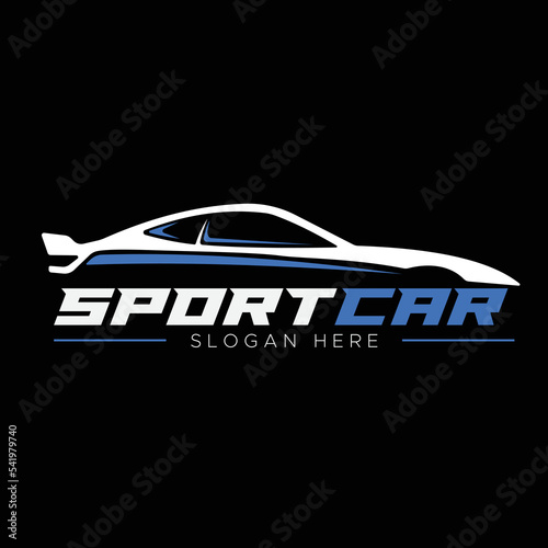 sport car silhouette logo template vector design