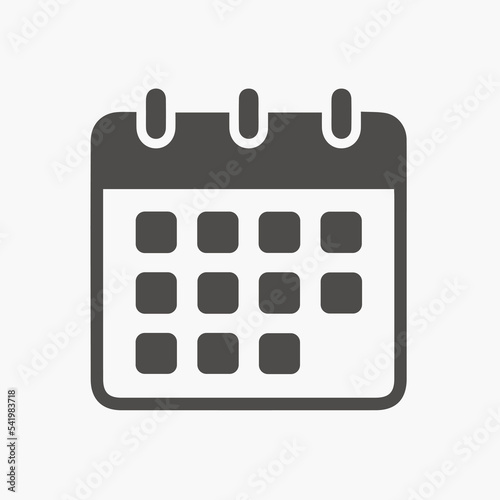 calendar icon vector isolated. day, month, year, time, schedule sign symbol	