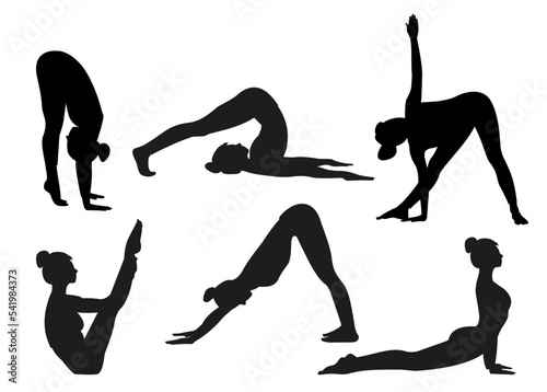 Figure of women in yoga positions
