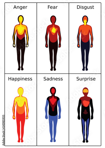 Thermal image of Human body in different emotion