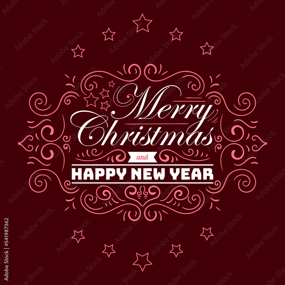 Merry Christmas Lettering and Ornament Merry Christmas Lettering and Ornament