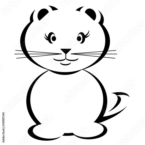 Female cat with eyelashes cartoon