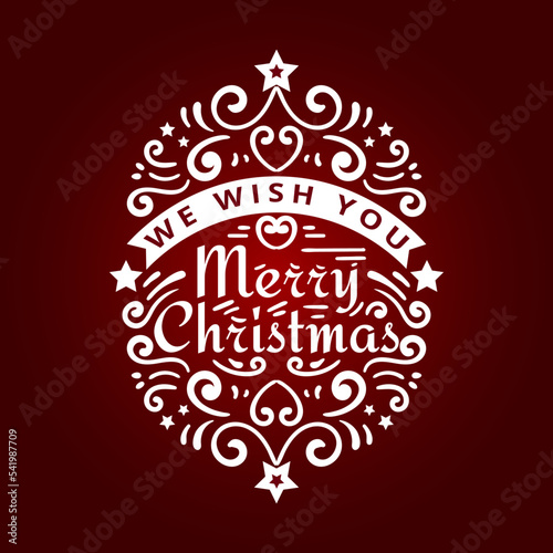 Merry Christmas Lettering and Ornament