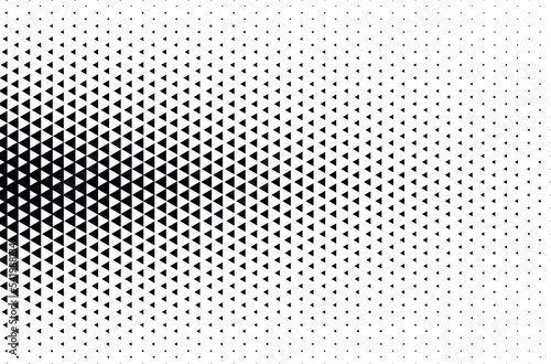 Halftone triangle dots. Triangle halftone pattern. Abstract triangle background.